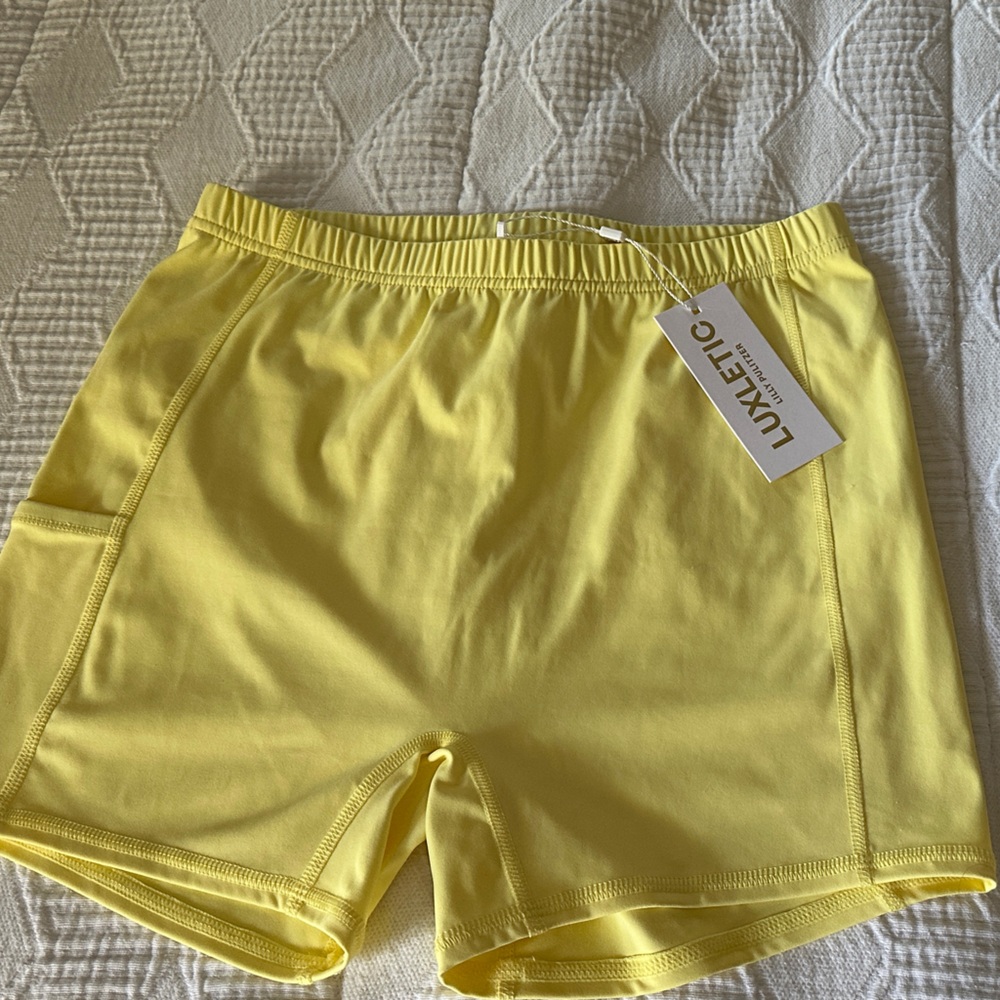 Lilly Pulitzer Bright Yellow Luxletic Athletic Shorts